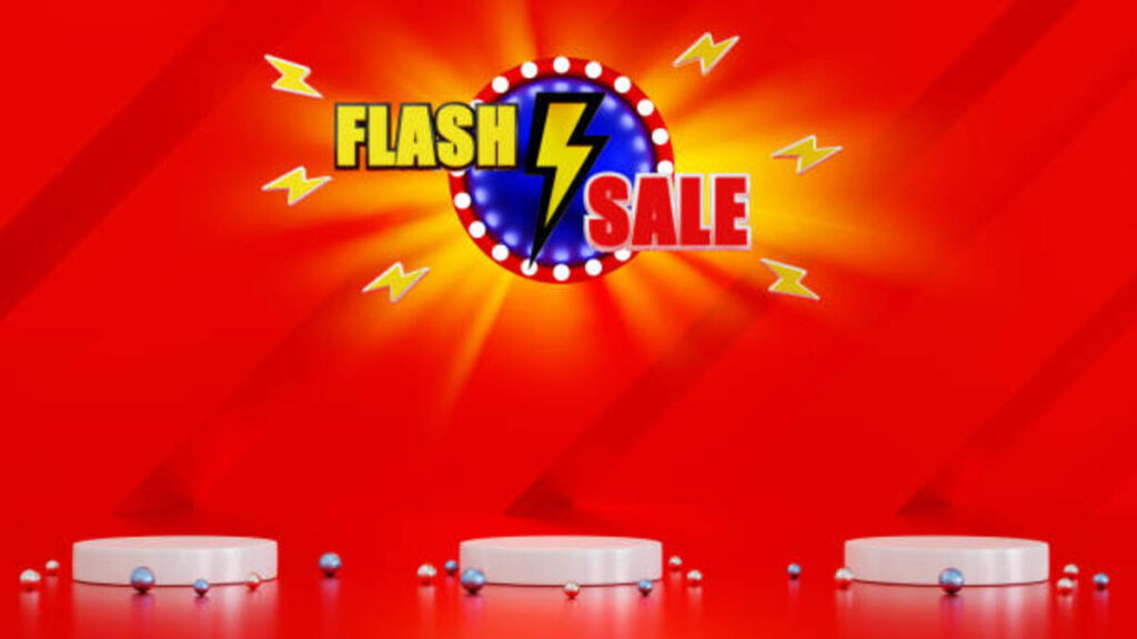 flash sale word poster or banner template for campaign promote on websites and social media